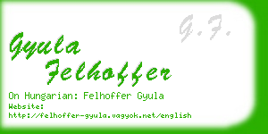 gyula felhoffer business card